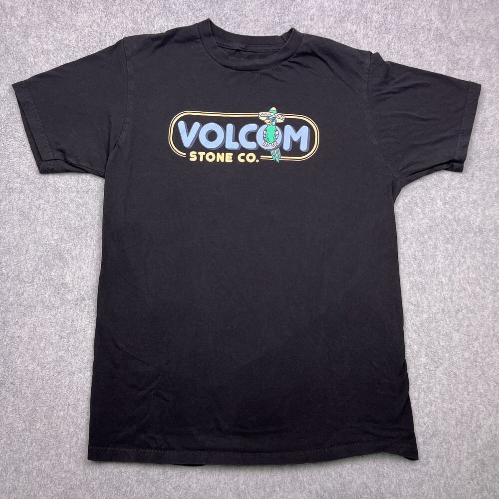 Volcom T-Shirt Mens Medium Black Cottonβ Short Sleeve